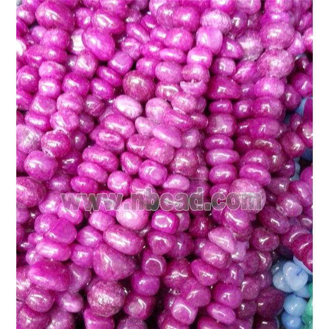 purple jade beads, freeform chips, stabile