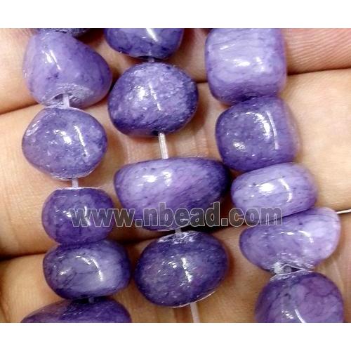 purple jade beads, freeform chips, stabile