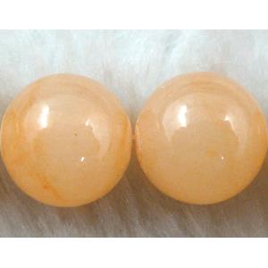 Round Jade bead, dye, stabile, half transparent