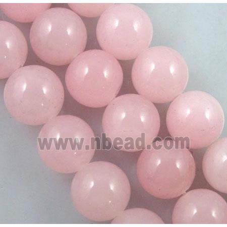 pink Quartzite Jade beads, round