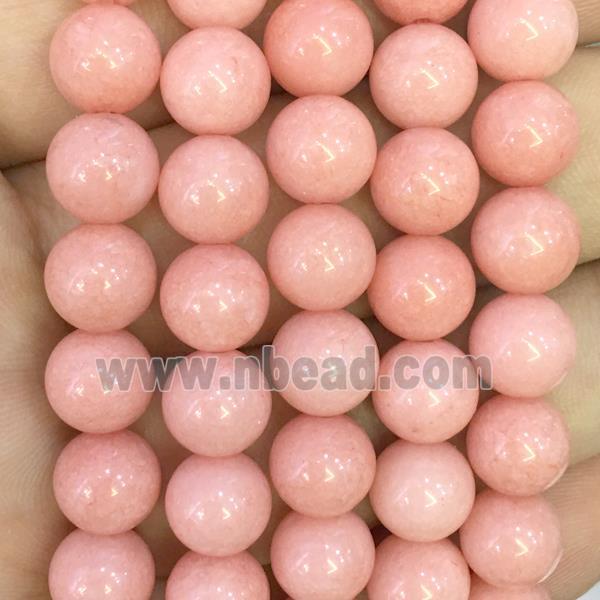 pink Malaysia Jade beads, round