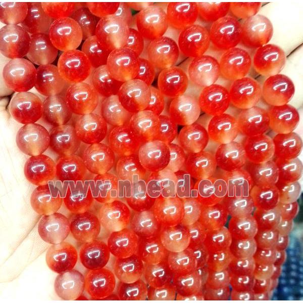 red Malaysia Jade beads, round