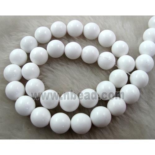 Natural Honey Jade Beads Smooth Round White Dye