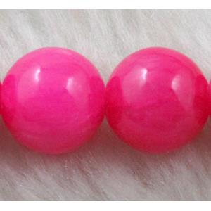 Natural Honey Jade Beads Smooth Round Red Dye