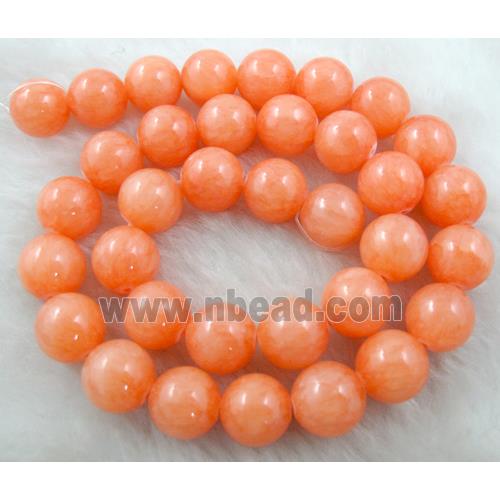 round jade beads, orange dye, stability