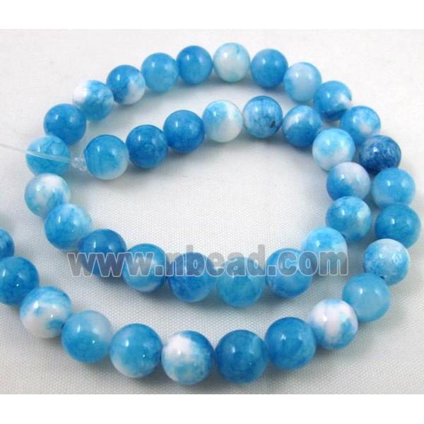 Persia jade bead, round, stabile, blue