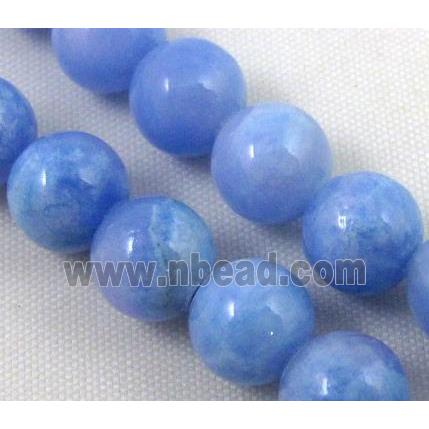 Persia jade bead, round, stabile, blue