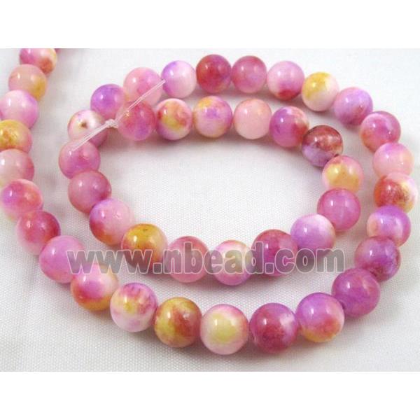 Persia jade bead, round, stabile, colorful