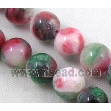 Persia jade bead, round, stabile, colorful