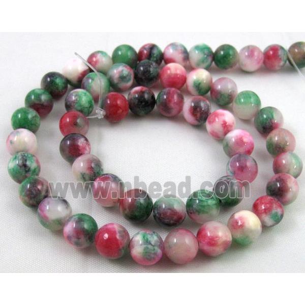 Persia jade bead, round, stabile, colorful