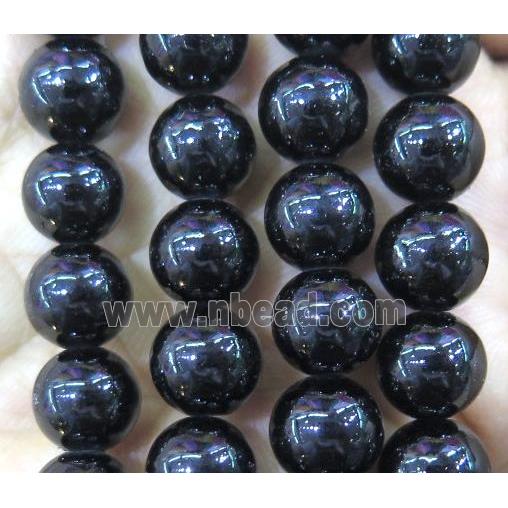 black jade bead, round, stabile