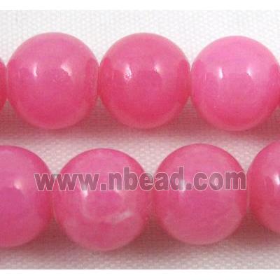 pink jade beads, round, stabile