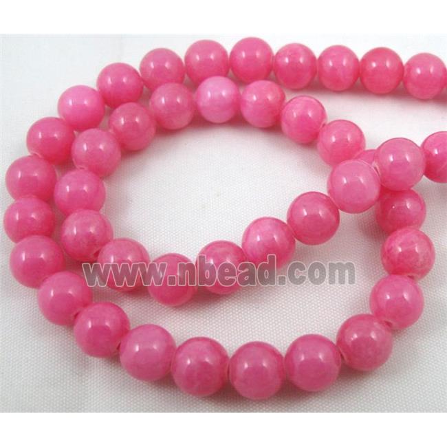 pink jade beads, round, stabile