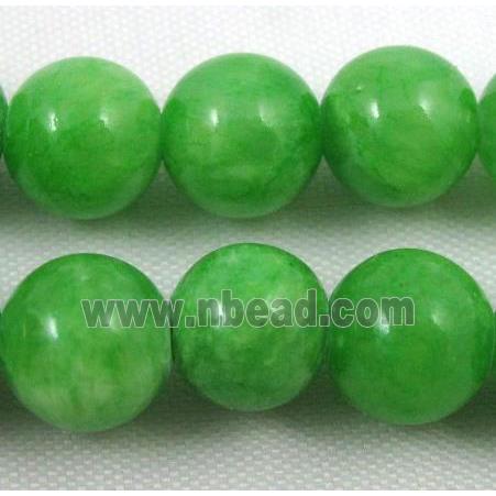 chunky green jade bead, round, stabile