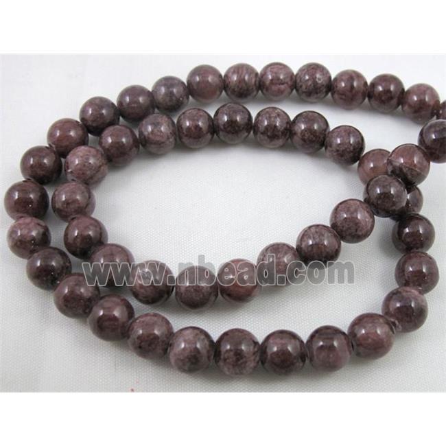 dark-red jade bead, round, stabile