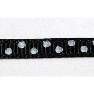 black polka dot grograin ribbon cord