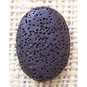 lava bead, flat oval