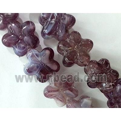 Plated lampwork glass bead, star