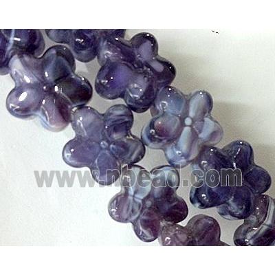 Plated lampwork glass bead, star