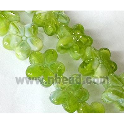 Plated lampwork glass bead, star