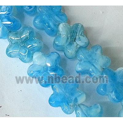 Plated lampwork glass bead, star