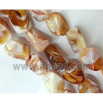 Plated lampwork glass bead, erose