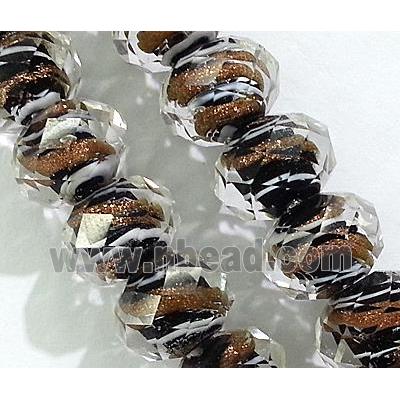 lampwork glass bead, faceted wheel, black