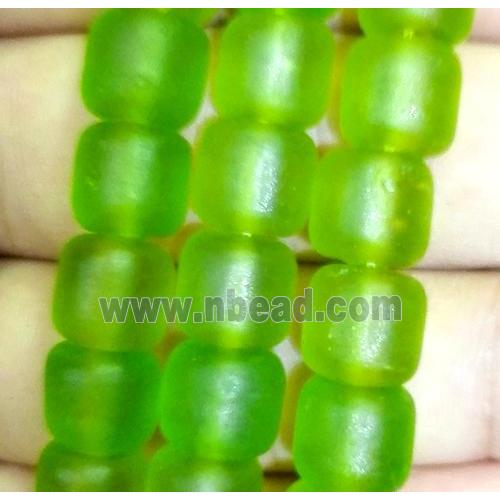 matte lampwork bead, tube, olive