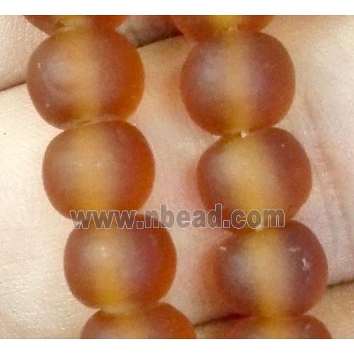 matte lampwork bead, round