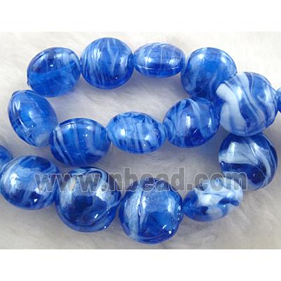 Lampwork glass bead, flat round