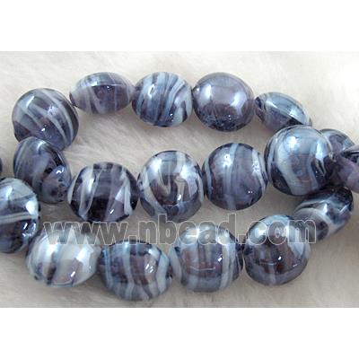 Lampwork glass bead, flat round