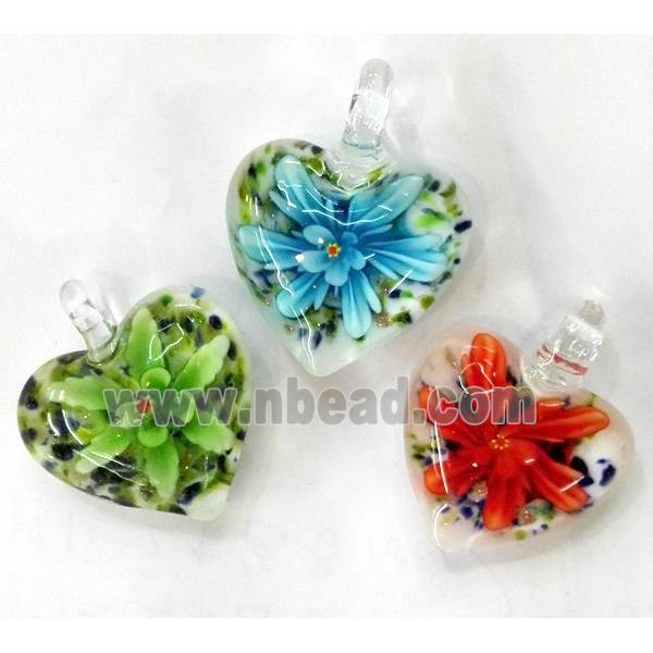 lampwork pendant, heart