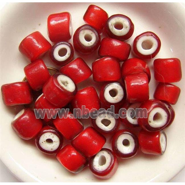 red lampwork beads