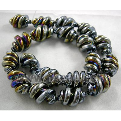 Black Handmade Plated with Color Twist Lampwork Beads