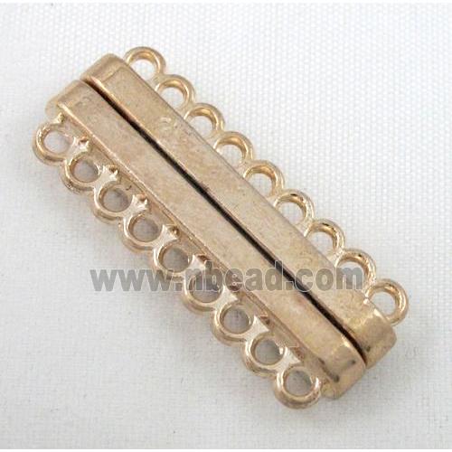 Magnetic alloy connector clasp, gold plated