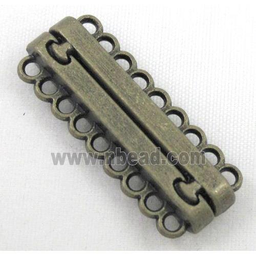 Magnetic alloy connector clasp, antique bronze