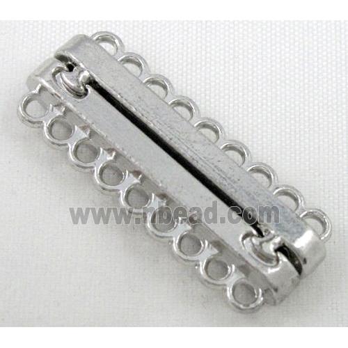 Magnetic alloy connector clasp, platinum plated