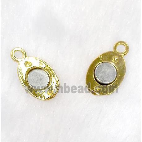 Magnetic alloy connector clasp, gold plated