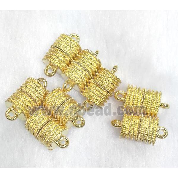 Magnetic alloy connector clasp, gold plated