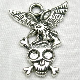 Tibetan Silver Skull Charms non-nickel