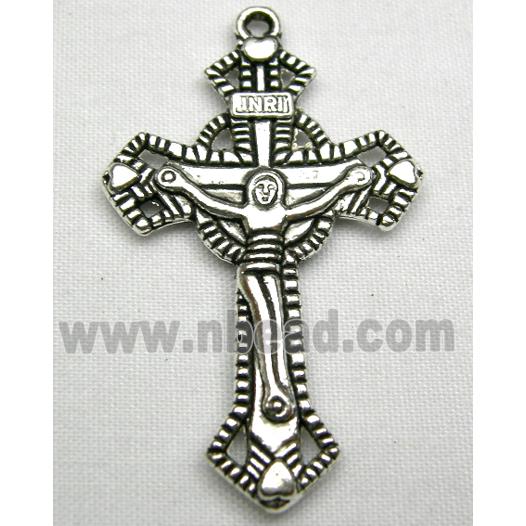 Tibetan Silver Latin Cross non-nickel