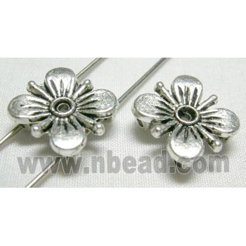 shamrock charms, Tibetan Silver Flower Non-Nickel