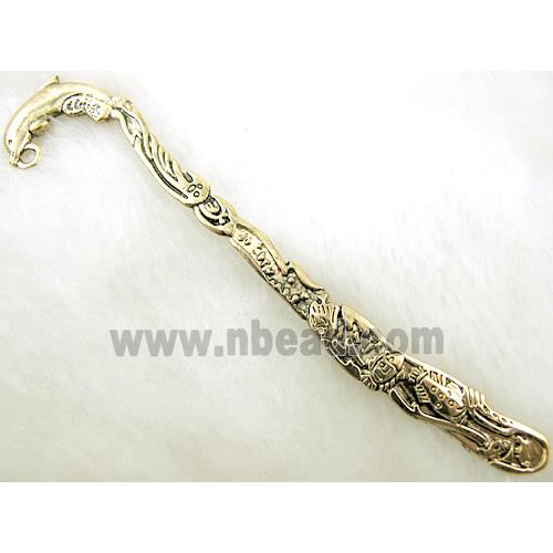 Antique Gold Bookmark, Tibetan Silver Non-Nickel