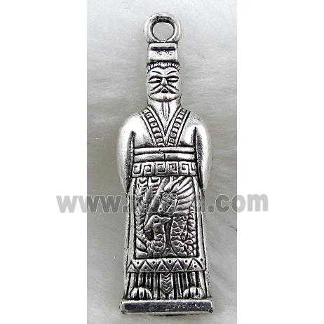 Ancient Chinese Emperor, Tibetan Silver pendant non-nickel