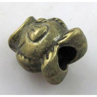 Tibetan Silver zinc Bead, Fish Charm, Non-Nickel, antique bronze