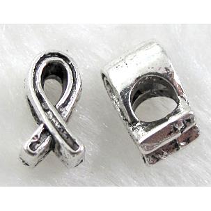 cancer awareness ribbon, Tibetan Silver Non-Nickel