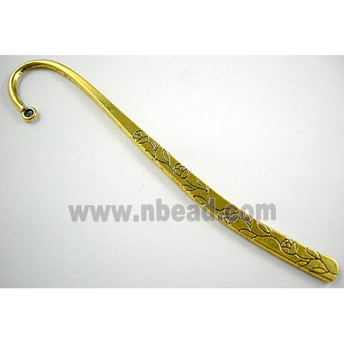 Bookmark, Tibetan Silver Non-Nickel, Antique Gold