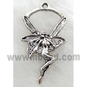 Tinkerbell charm, Tibetan Silver angel Non-Nickel