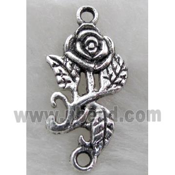 Connector, tibetan silver flower Non-Nickel