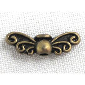 Tibetan Silver Angel wing beads, Non-Nickel, antique bronze